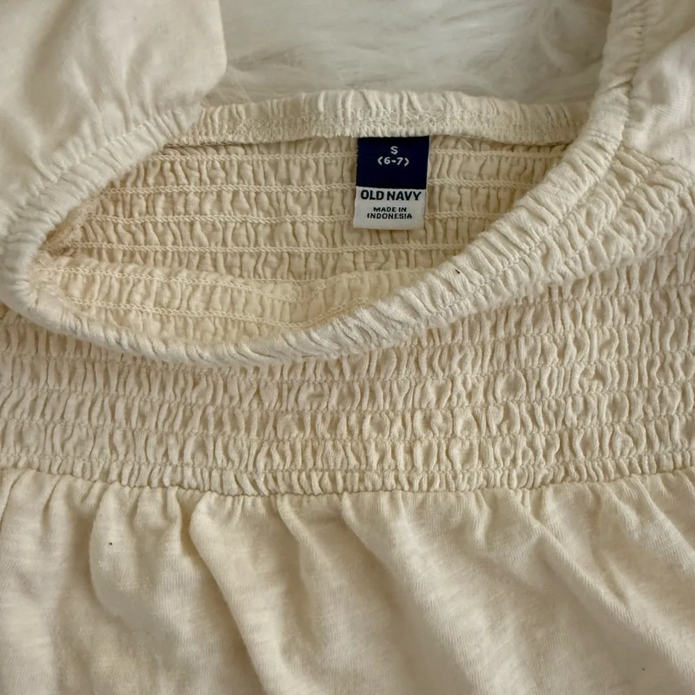 Old Navy Cream Smocked Blouse